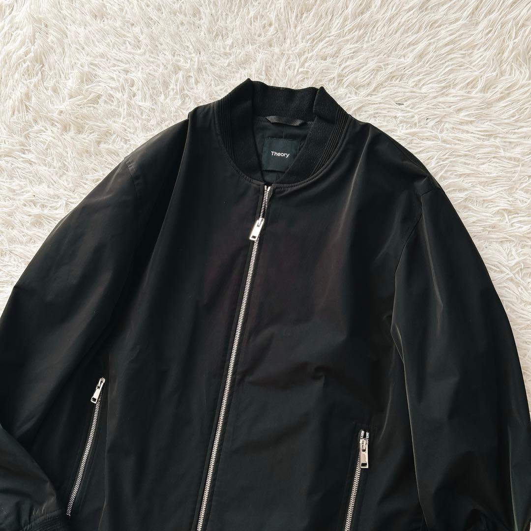 美品 近年 セオリー ブルゾン MA-1 ダブルジップ 短丈 ブラック サイズM