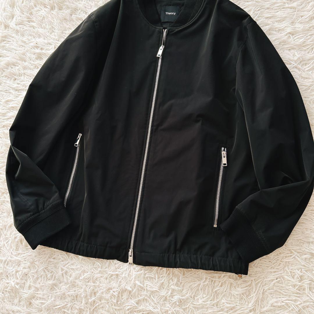 美品 近年 セオリー ブルゾン MA-1 ダブルジップ 短丈 ブラック サイズM