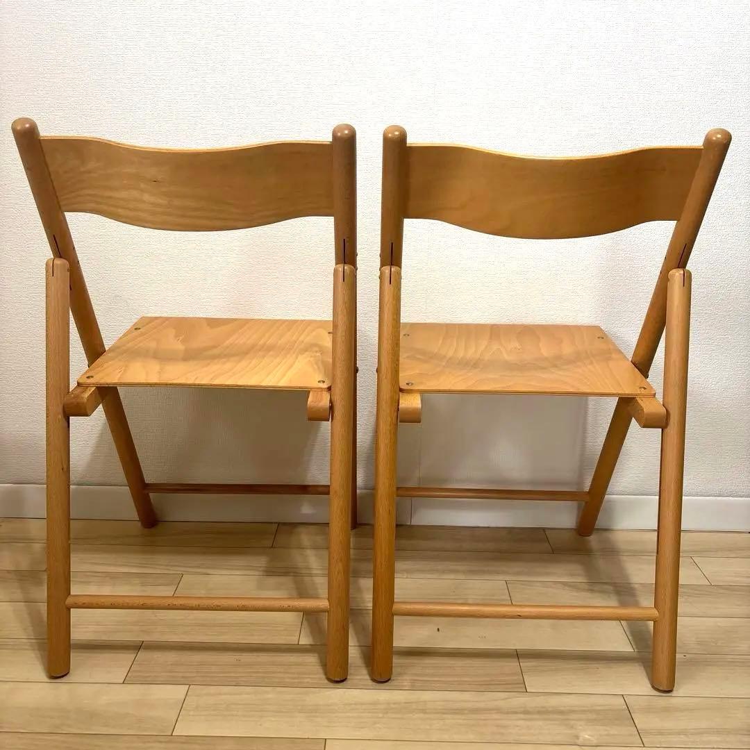 【廃盤・希少】美品✨　無印良品ブナ材折りたたみチェア　2脚 セット