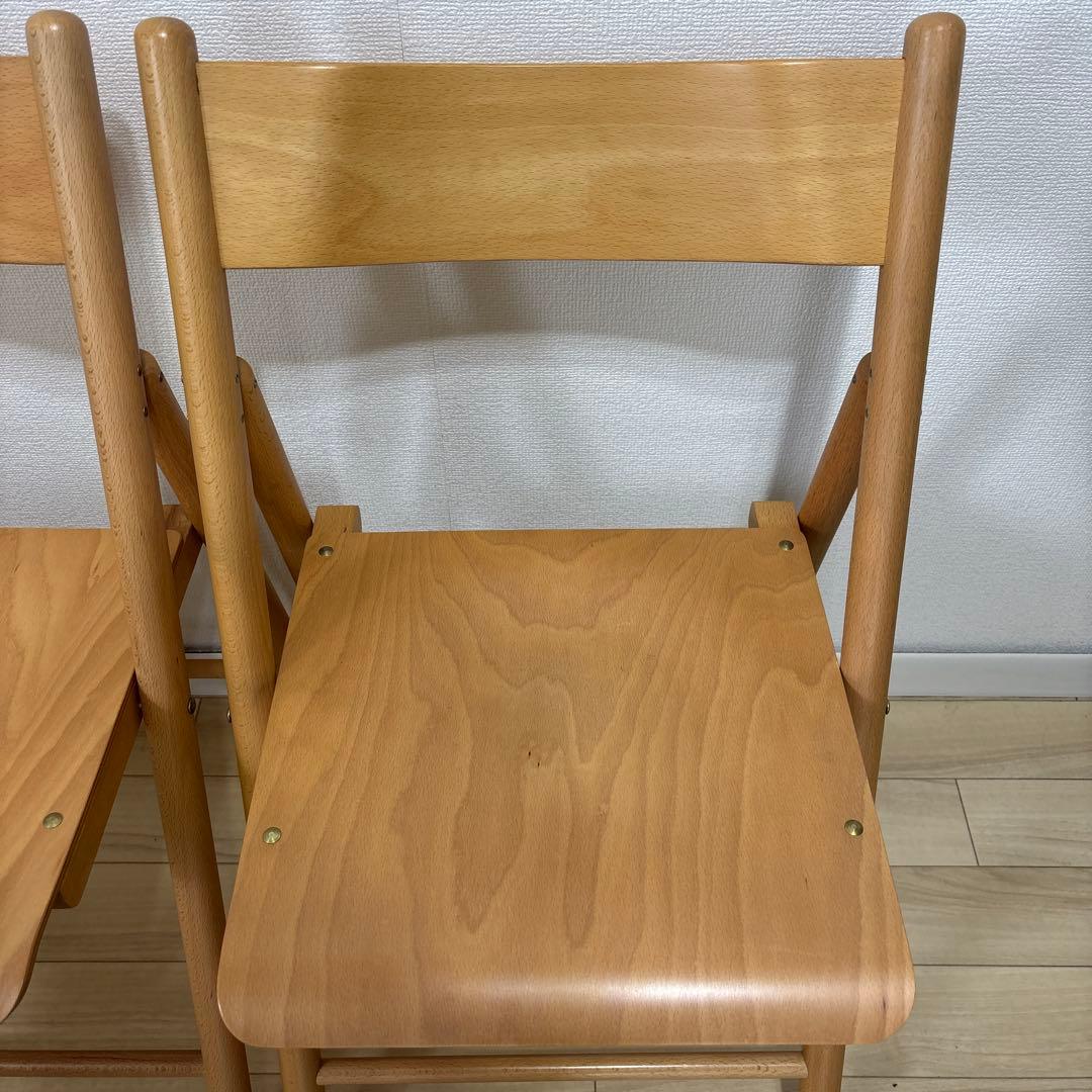 【廃盤・希少】美品✨　無印良品ブナ材折りたたみチェア　2脚 セット