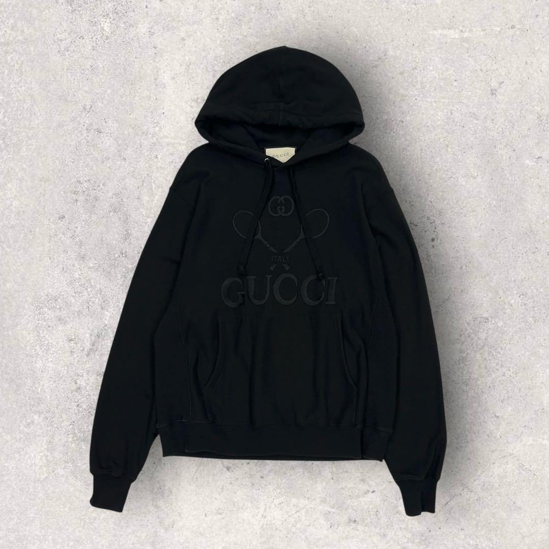 12012【人気モデル】グッチ　刺繍　定番カラーパーカー　GGインターロッキング
