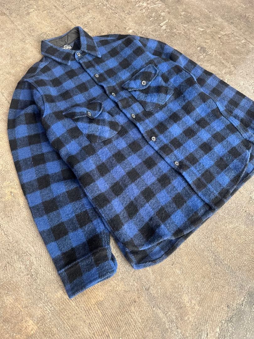 70s woolrich ウール チェック シャツ
