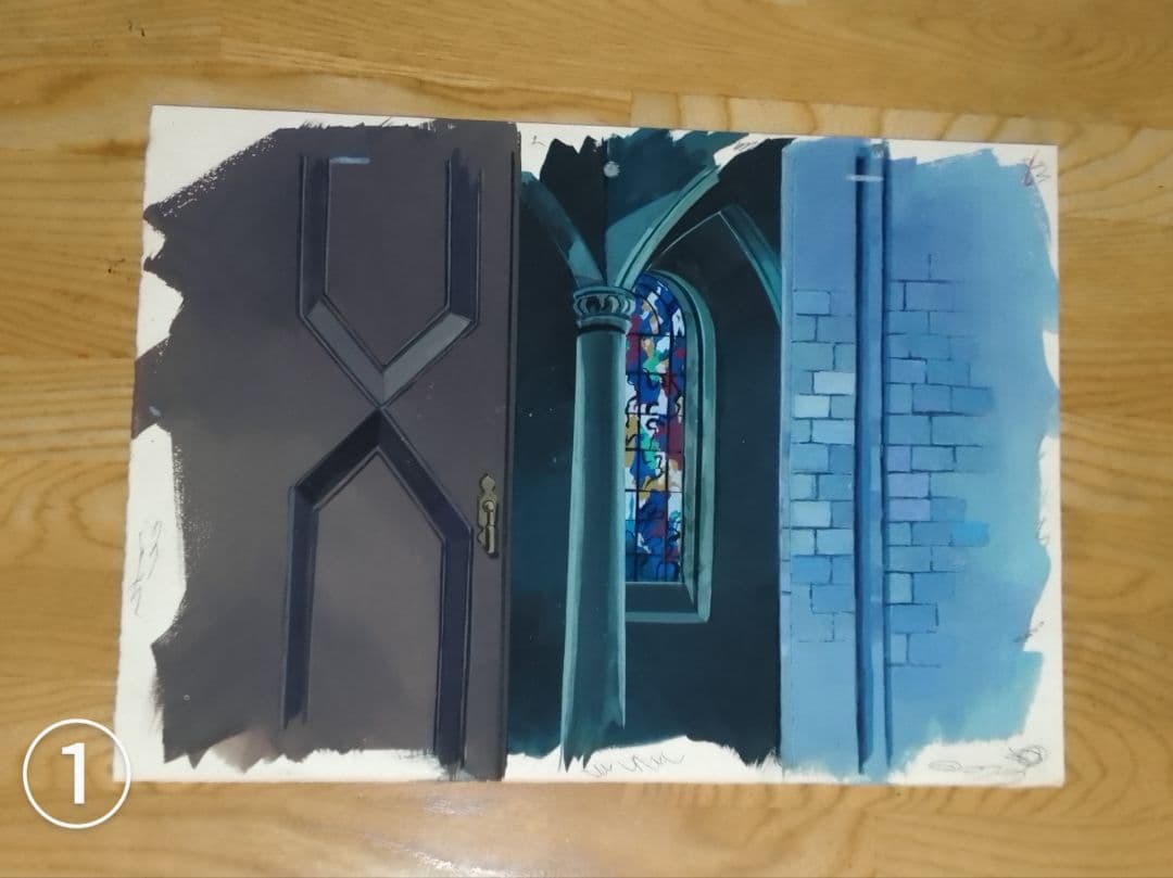 セル画の直筆背景画　12点