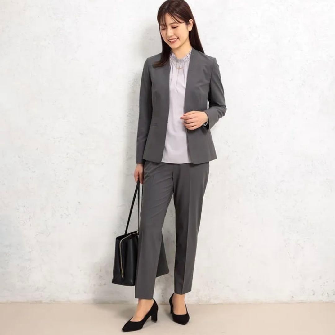 【未使用タグ付】AOKI×Oggi ストレッチノーカラージャケット パンツセット