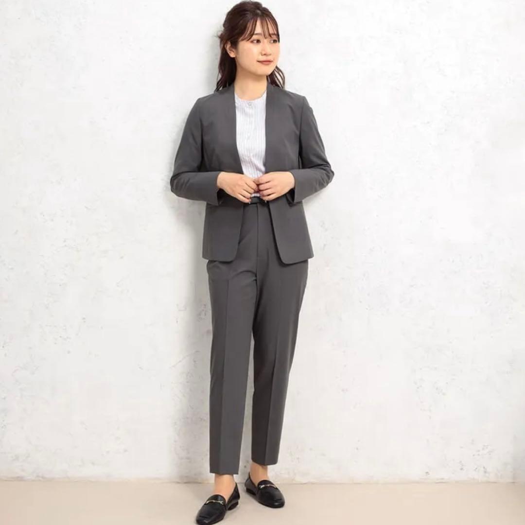 【未使用タグ付】AOKI×Oggi ストレッチノーカラージャケット パンツセット