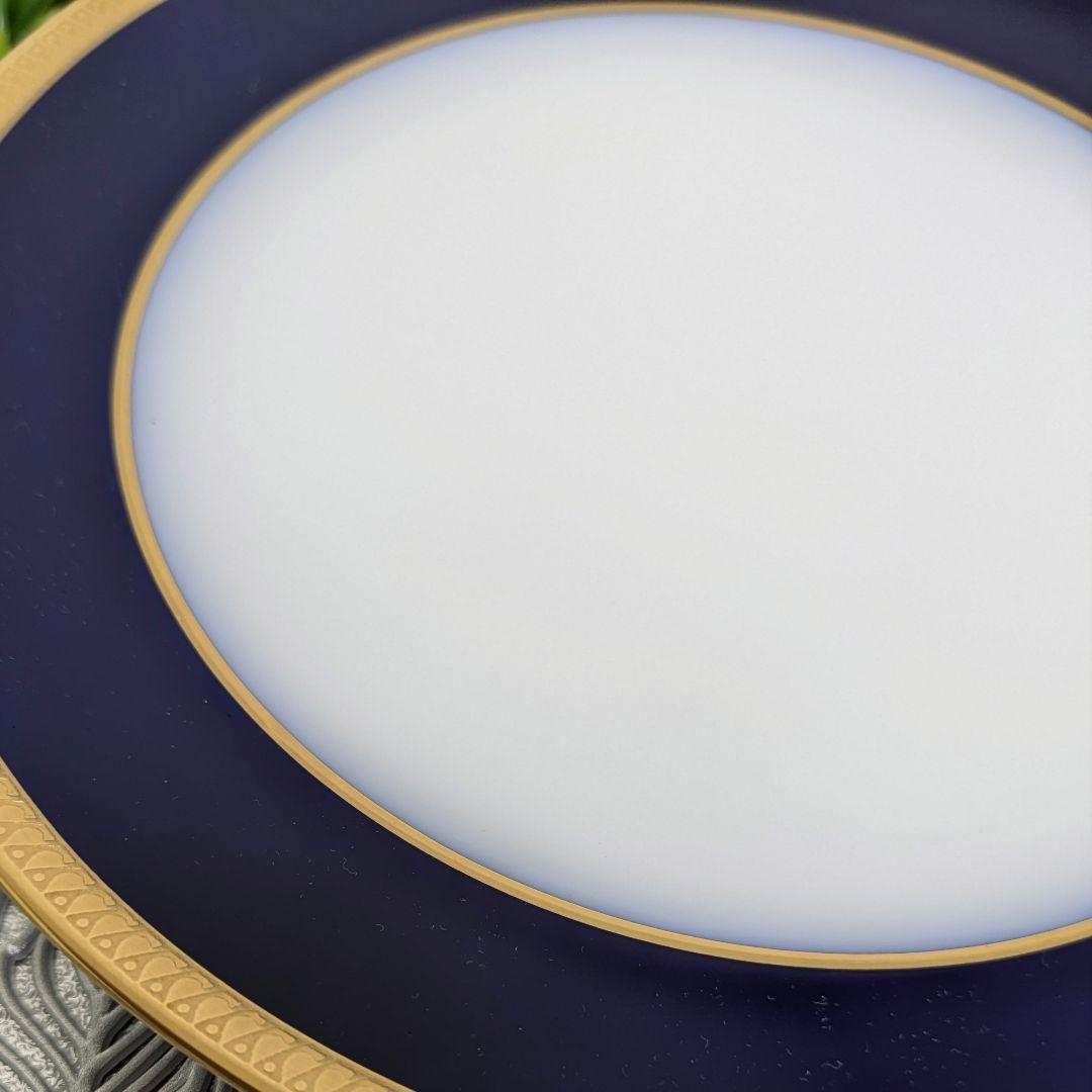 大倉陶園　デザート皿　20cm皿 瑠璃片葉金蝕デザート皿　6枚組　(未使用)