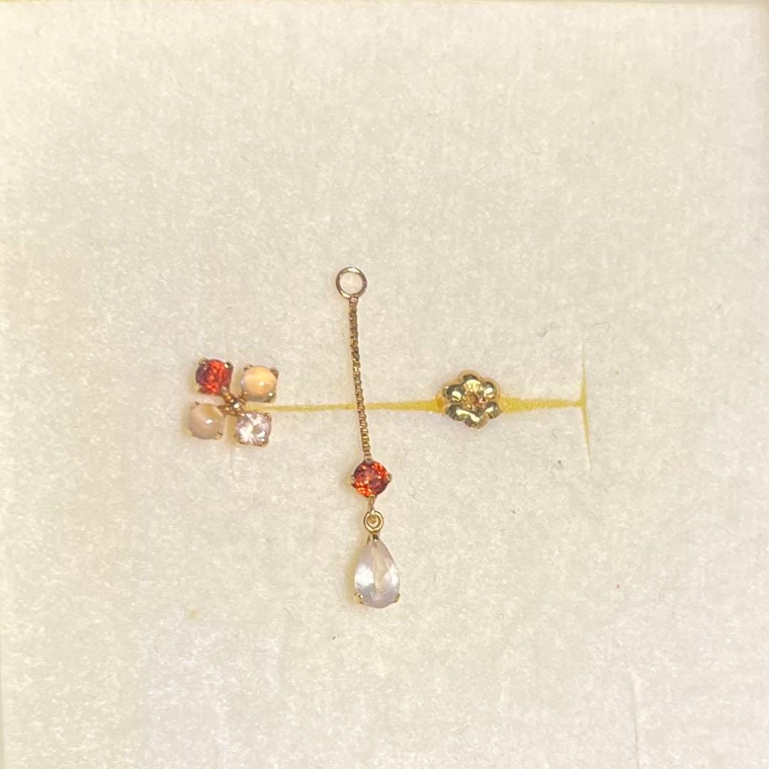 TAKE-UP ピアス k18 ルビー 他 2way クローバー