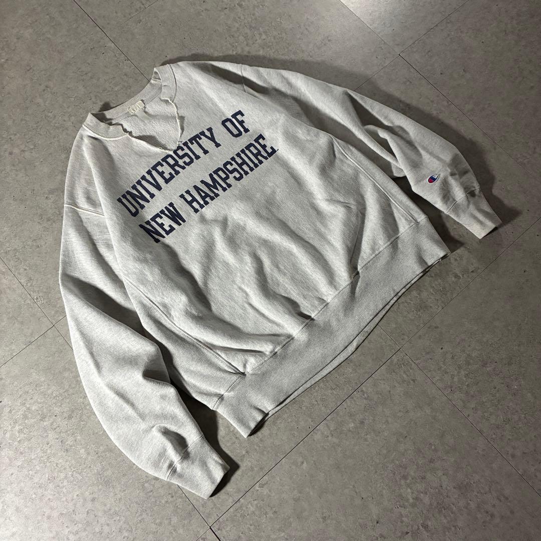 00s- Championリバースウィーブ 染み込みカレッジロゴクラッシュ短丈