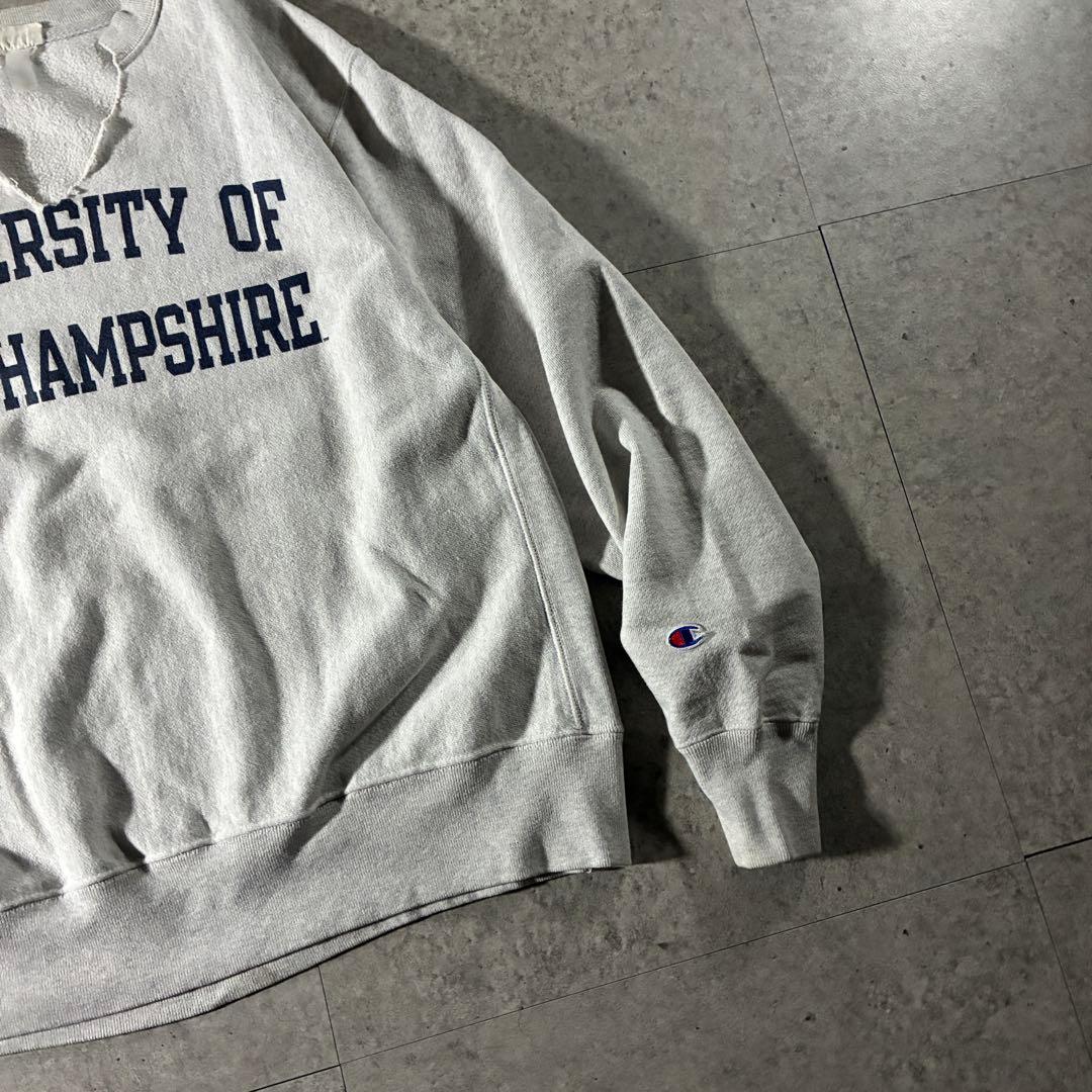 00s- Championリバースウィーブ 染み込みカレッジロゴクラッシュ短丈