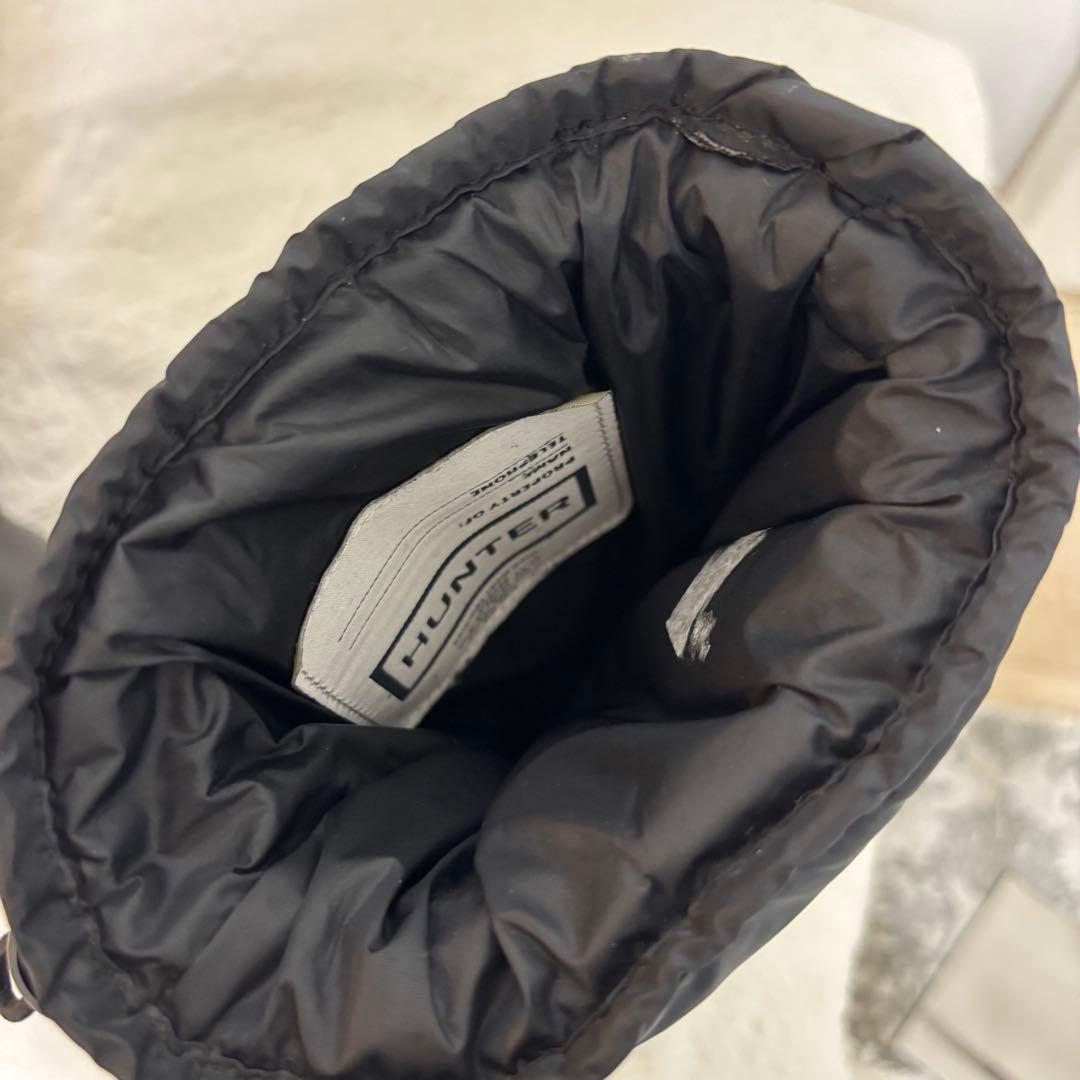 美品HUNTER☆UK4スノーキルトブーツ 黒ハンター23~23.5スノーブーツ