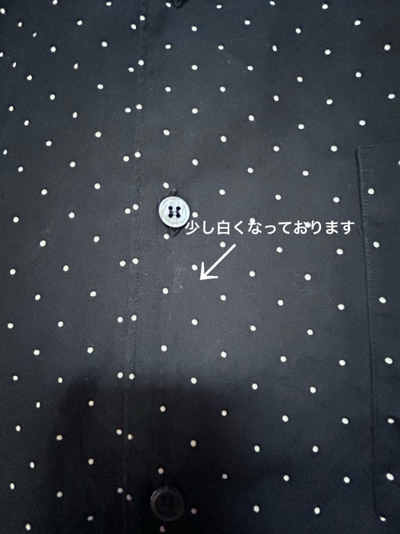 COMME des GARÇONS HOMME 黒ドット柄長袖シャツ