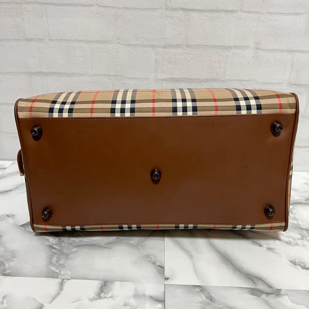 【美品】バーバリー　ボストンバッグ　月桂樹　ノバチェック　シャドーホース