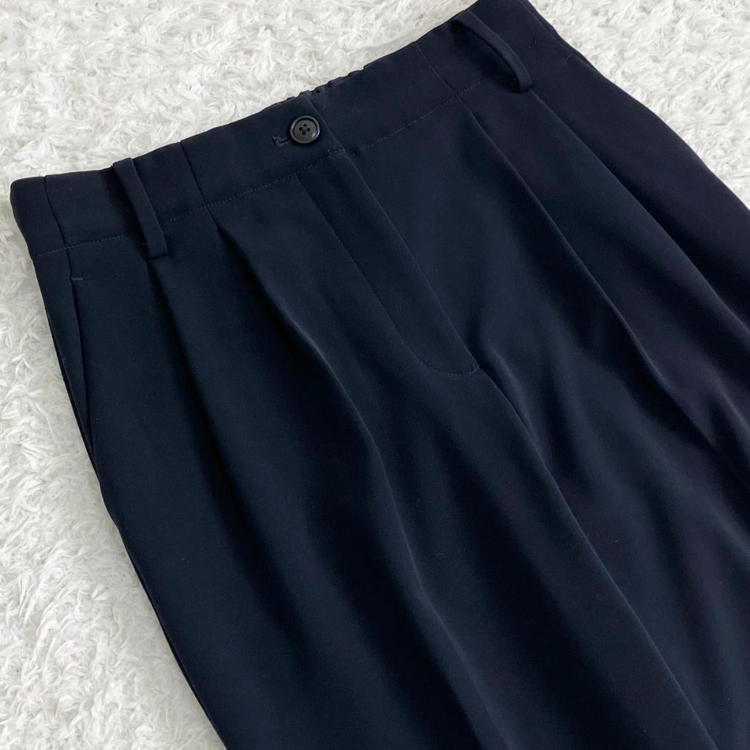 極美品✨プラステ セットアップ ノーカラー 洗える ストレッチ 1B 紺 M