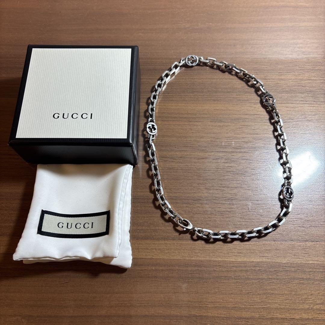 GUCCI グッチ　インターロッキング　ネックレス　シルバー