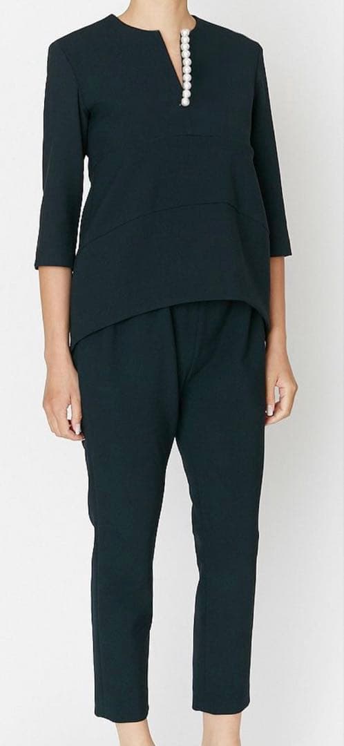 今月迄　極美品YOKO CHAN 定番七分袖人気トップス　ブラック