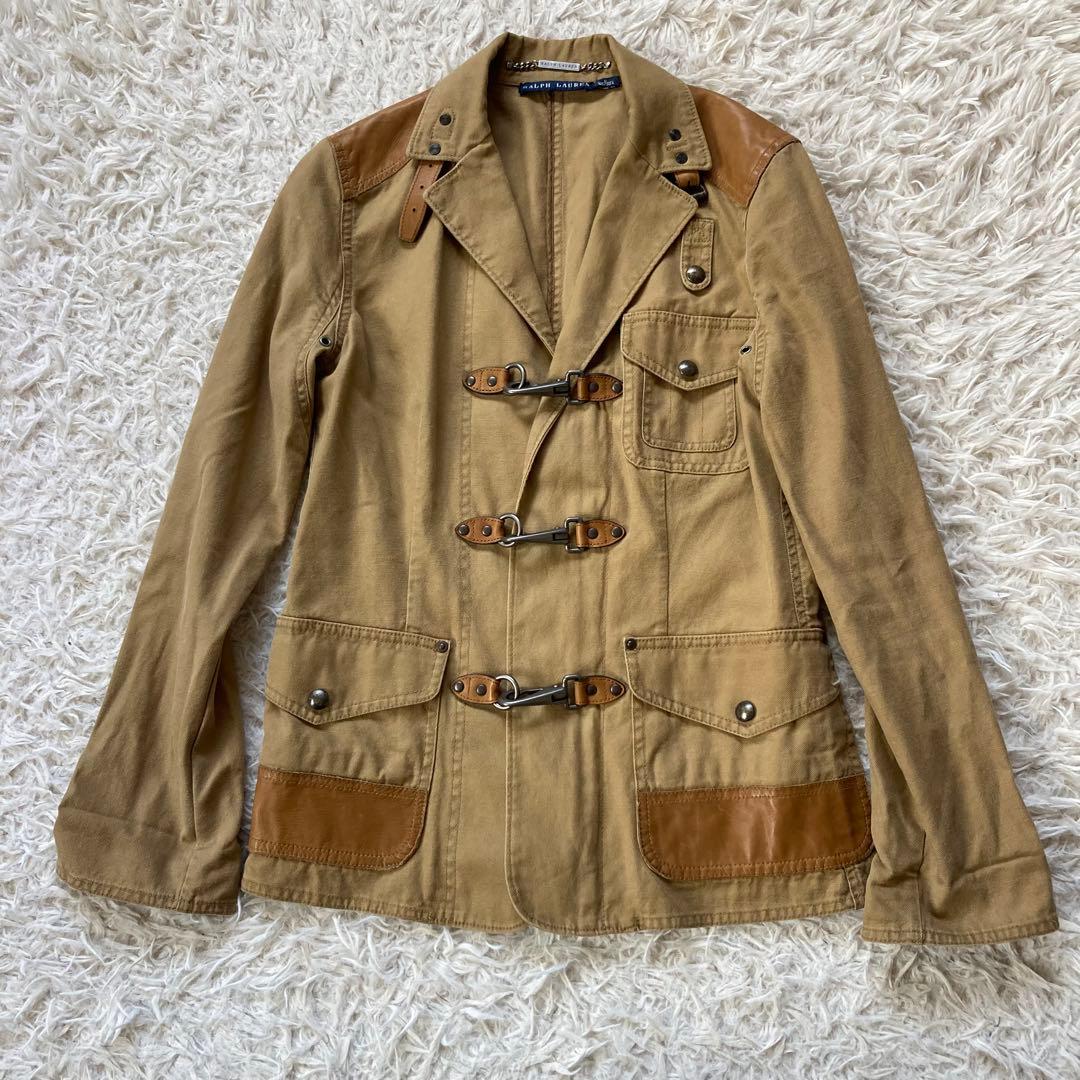 ラルフローレン コットン レザー切替 ジャケット サファリジャケット サイズ6