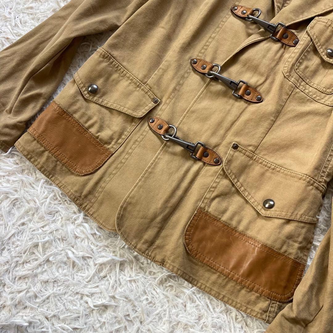 ラルフローレン コットン レザー切替 ジャケット サファリジャケット サイズ6