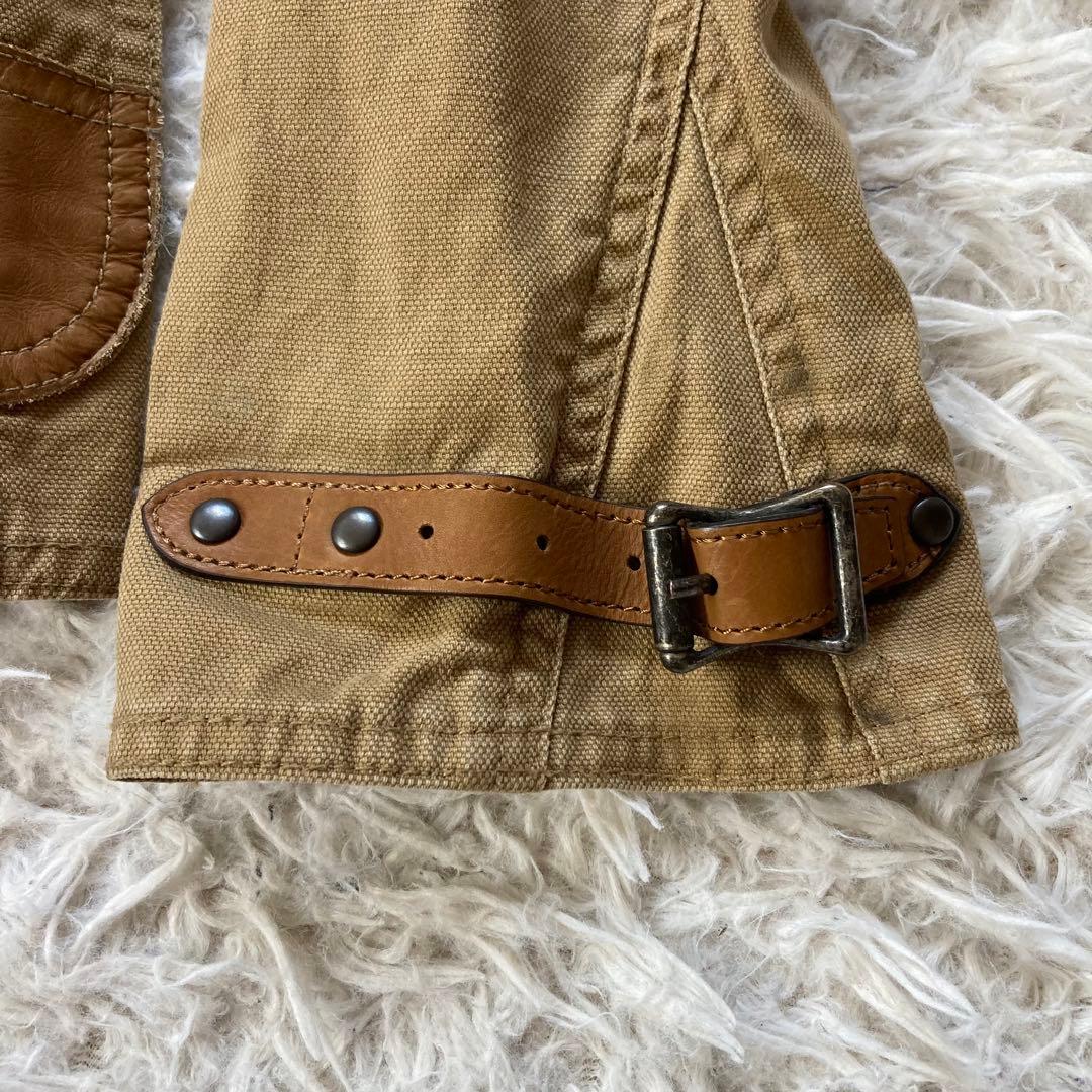 ラルフローレン コットン レザー切替 ジャケット サファリジャケット サイズ6