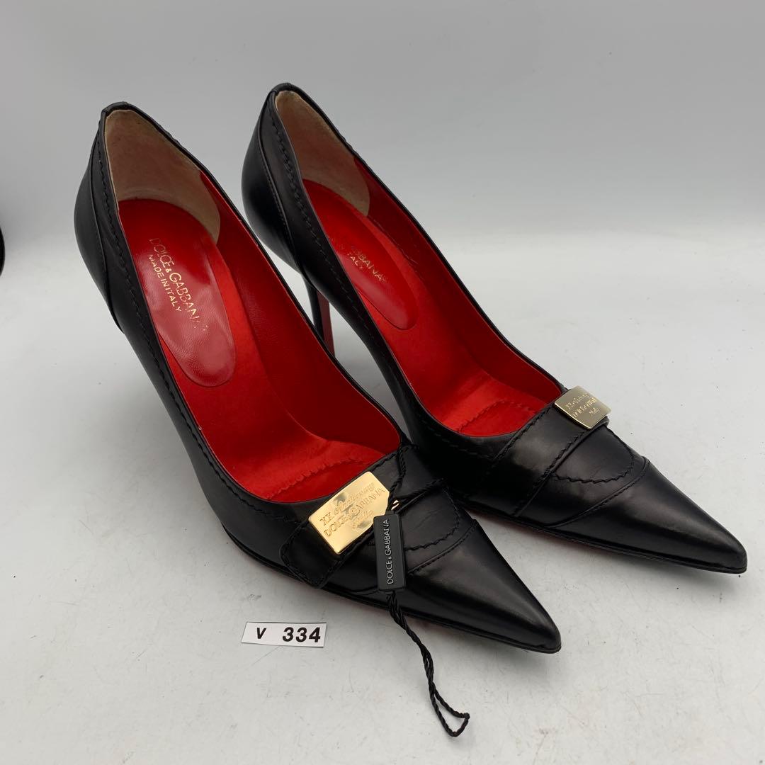V334 ドルチェ&ガッバーナ パンプス 38.5 約24cm ブラック
