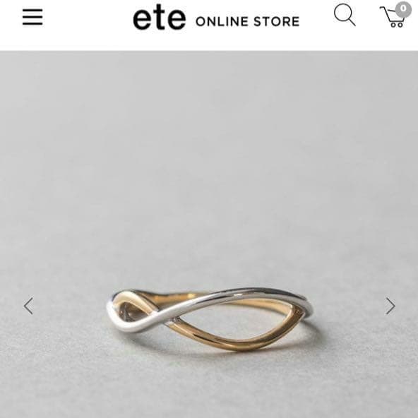 エテ K10 11号 コンビカラー クロス リング ゴールド ライン レア 美品