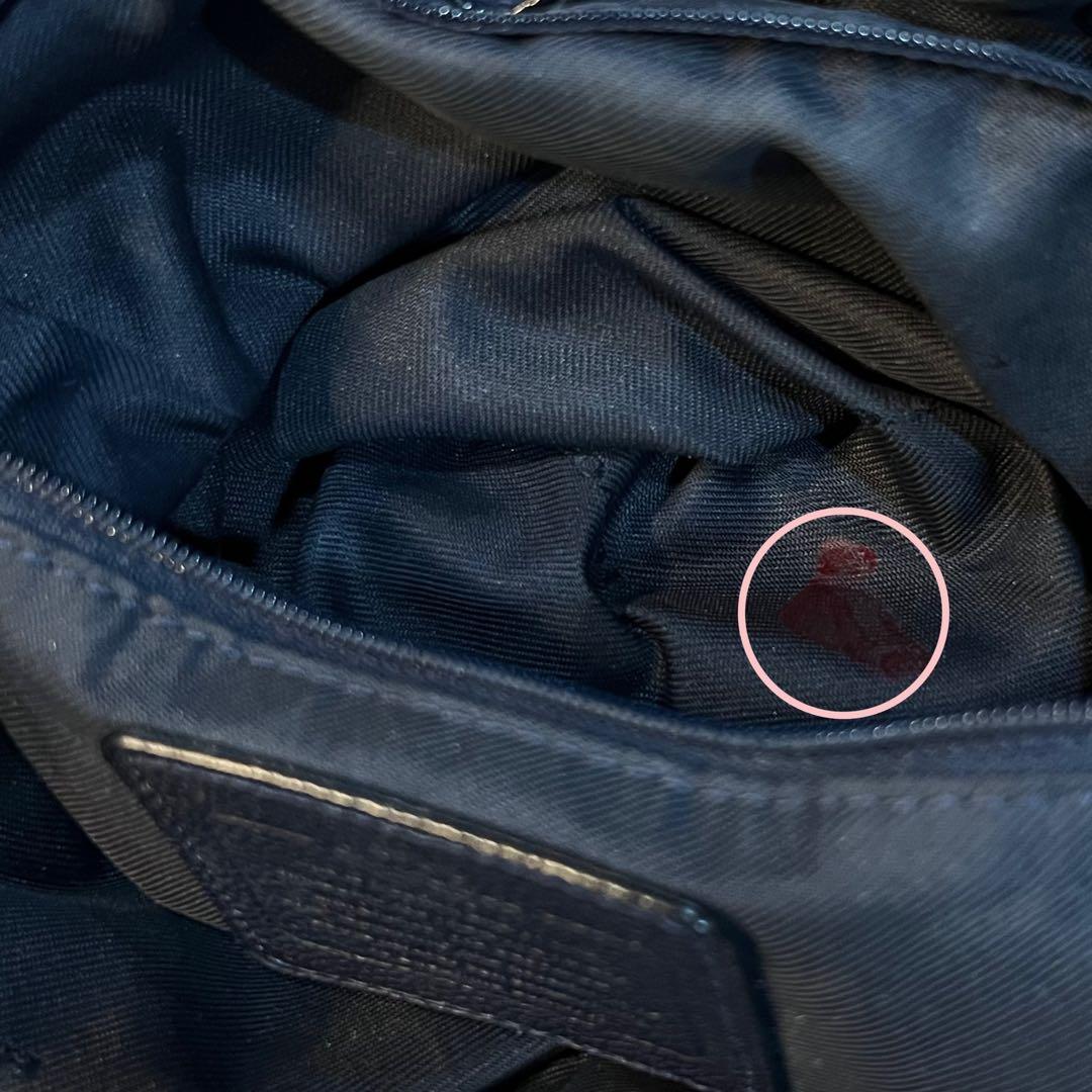 保存袋付！coach リュック375812ターンロック革レザーネイビーmi092