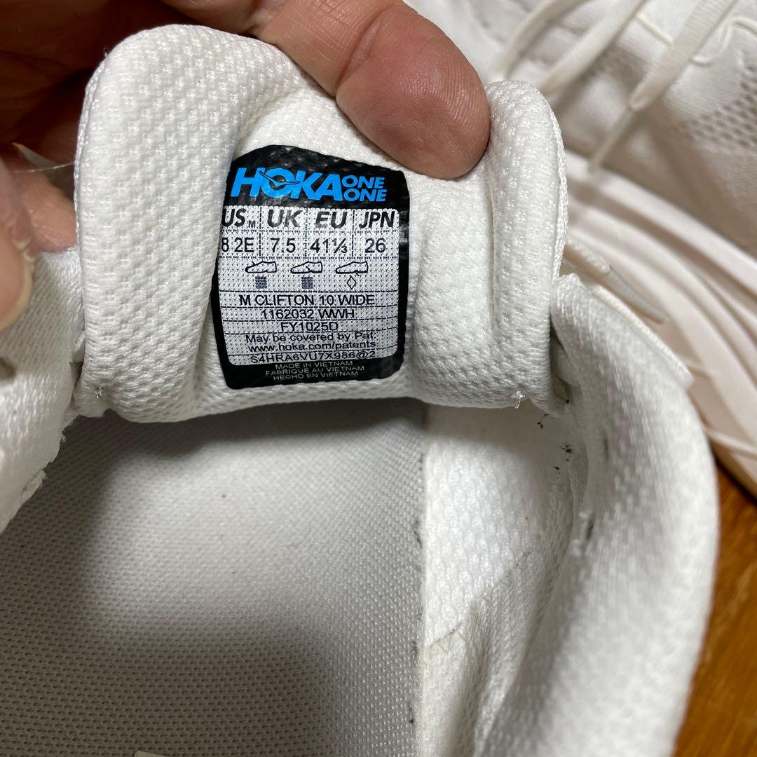 HOKA クリフトン10ホワイト スニーカー