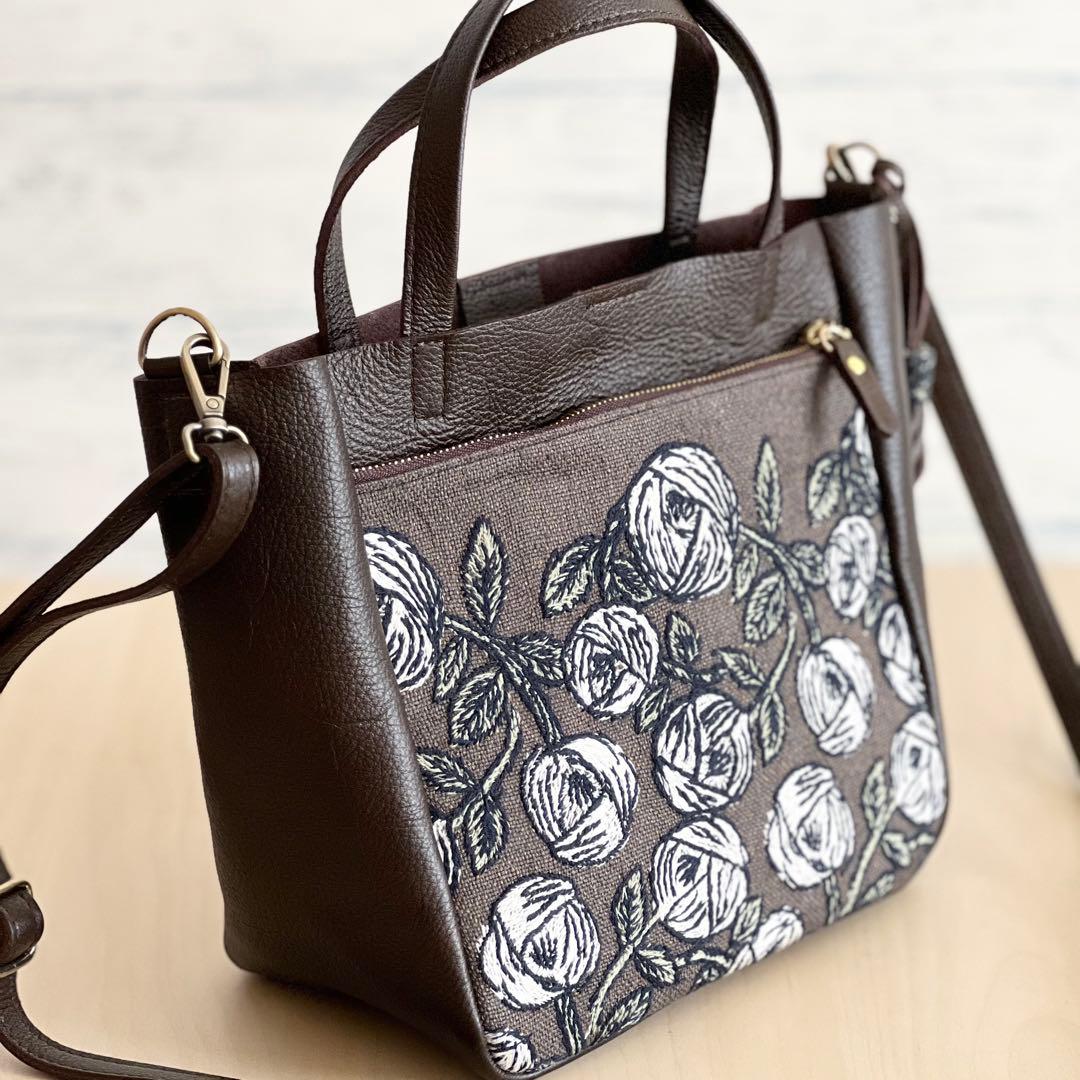 トート型本革ショルダーバッグ　rosy brown RB601-042