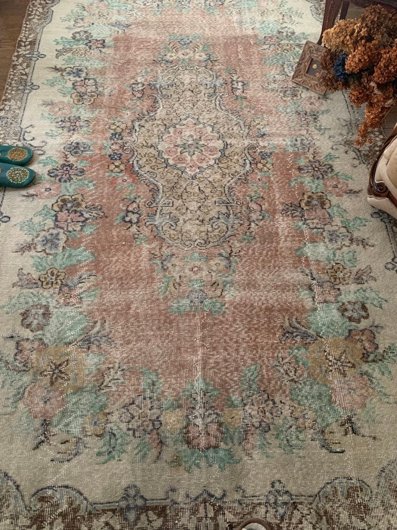 特大　超超大判　292✖️171テラコッタブラウン　トルコヴィンテージラグ