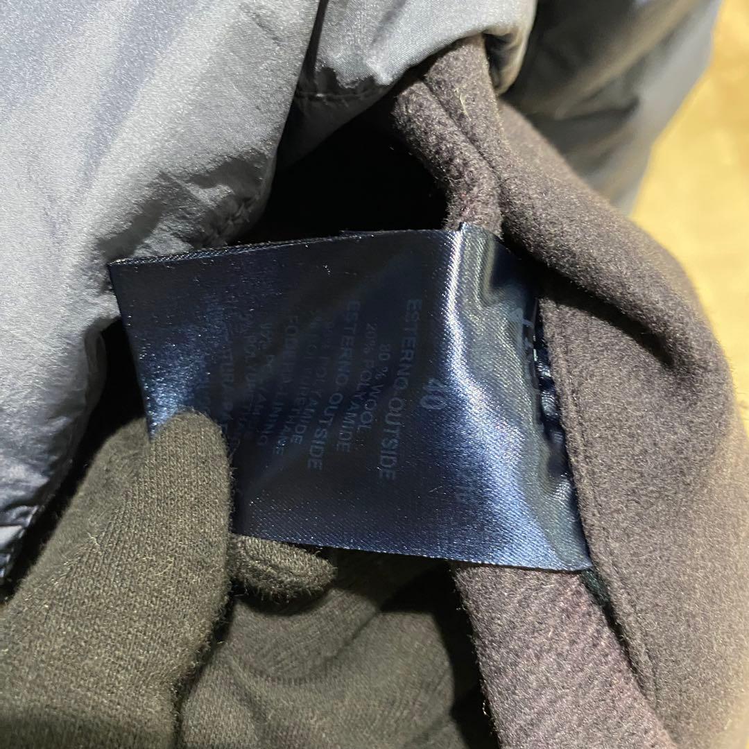 ヘルノ HERNO ウール 切り替え ロングダウンジャケット ネイビー 40