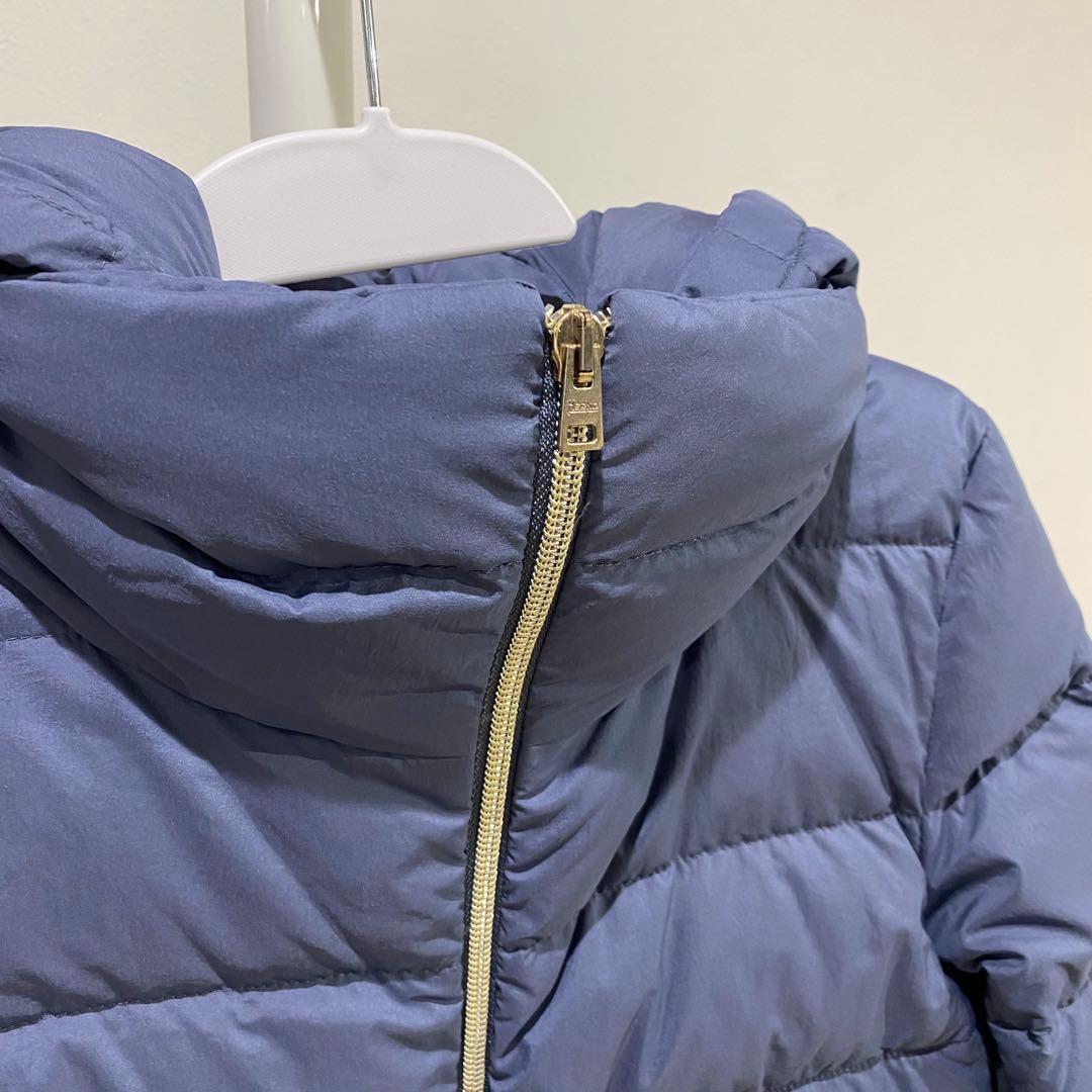 ヘルノ HERNO ウール 切り替え ロングダウンジャケット ネイビー 40