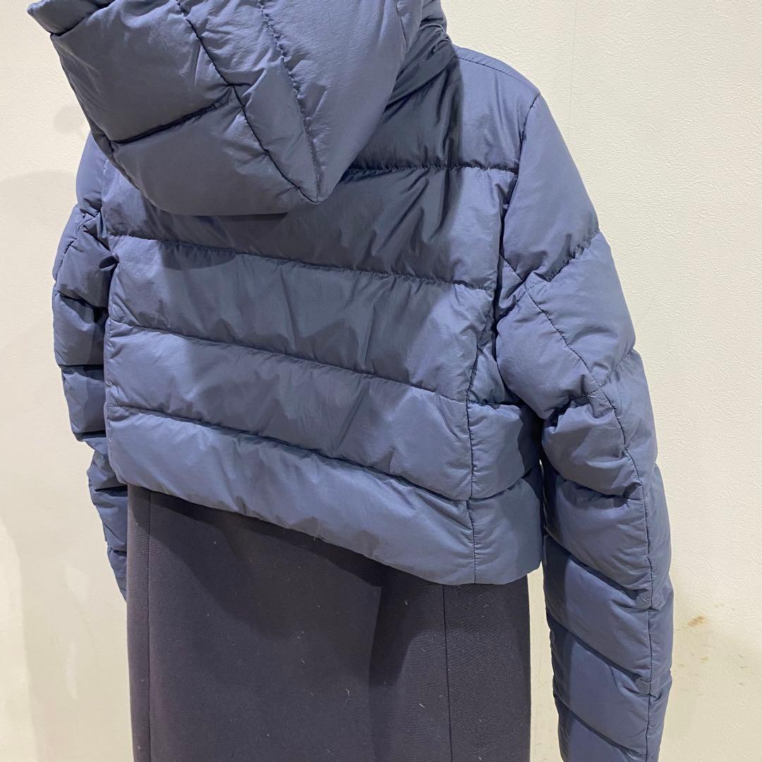 ヘルノ HERNO ウール 切り替え ロングダウンジャケット ネイビー 40