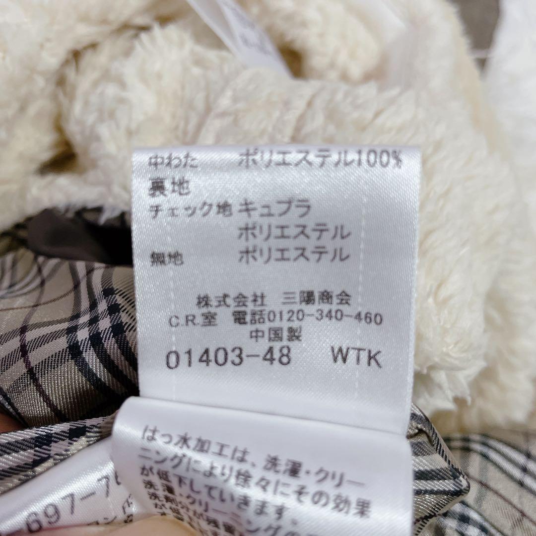 美品　バーバリーブルーレーベル　ノバチェック　ボアライナー付　モッズコート　38