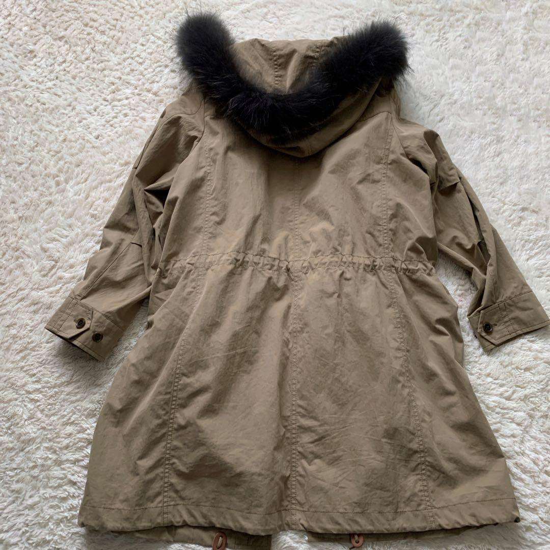 23区 モッズコート ベージュ サイズ44 ラクーンファー　ダブルジップ