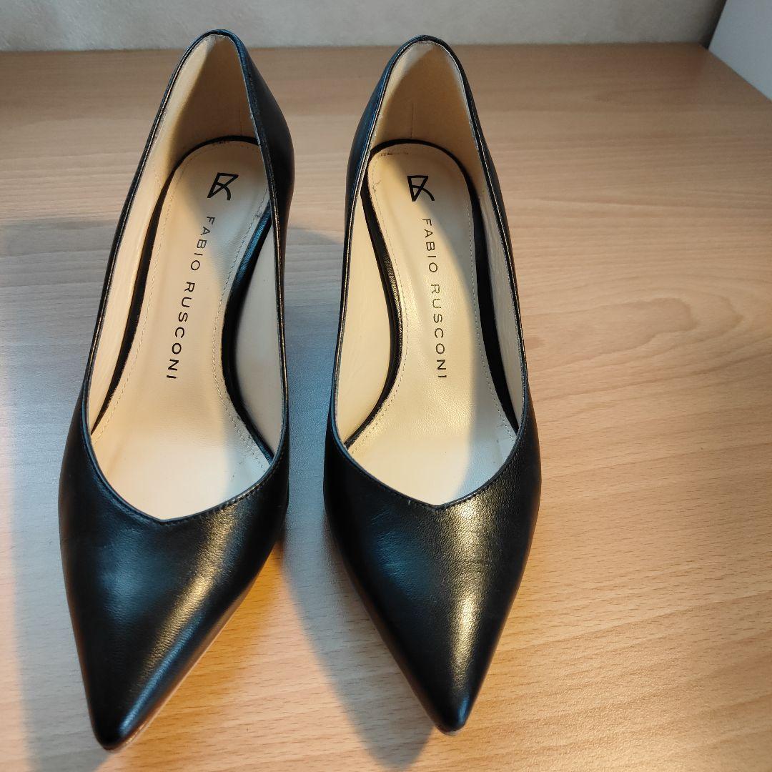 美品●ファビオ・ルスコーニパンプス黒●23.5〜24cm（37）