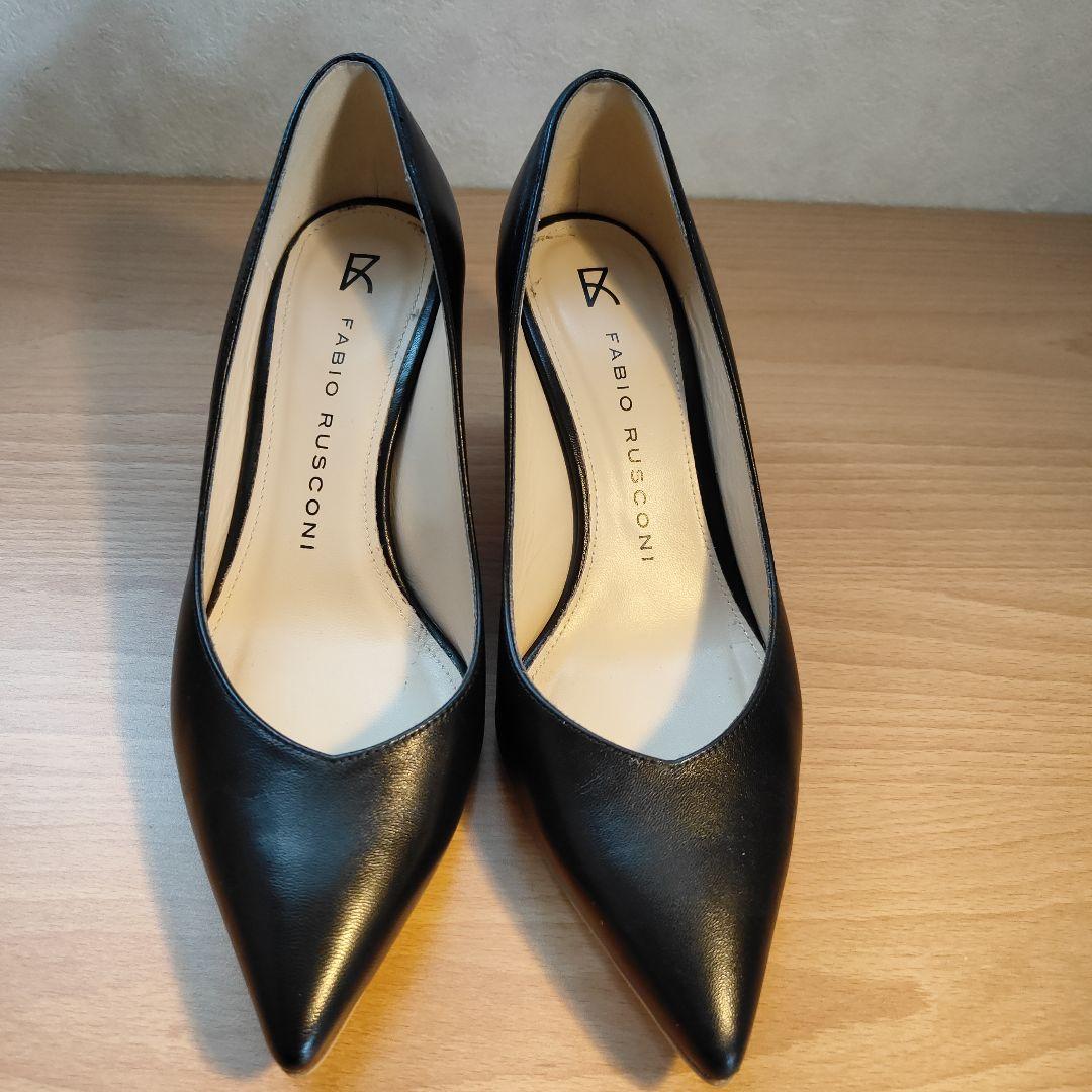 美品●ファビオ・ルスコーニパンプス黒●23.5〜24cm（37）