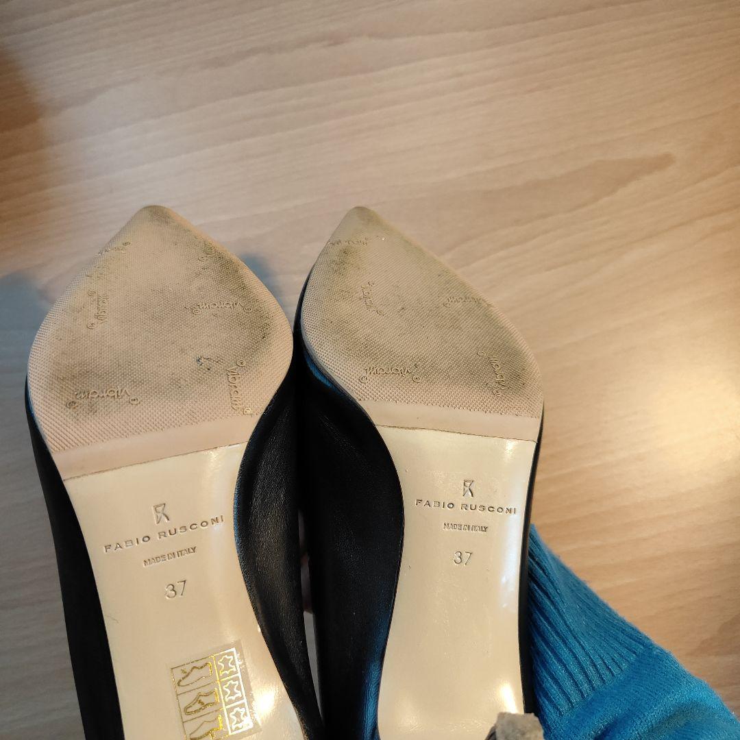 美品●ファビオ・ルスコーニパンプス黒●23.5〜24cm（37）