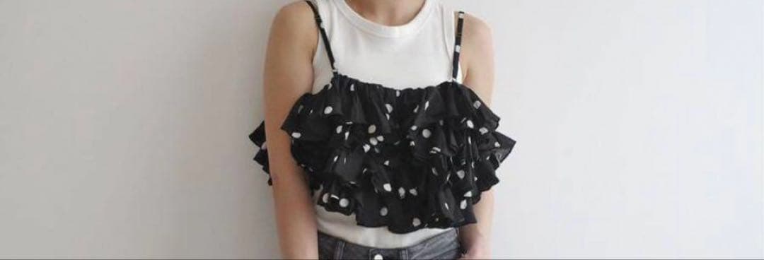 最終値下げcrinkle crinkle crinkleフリルドットキャミソール