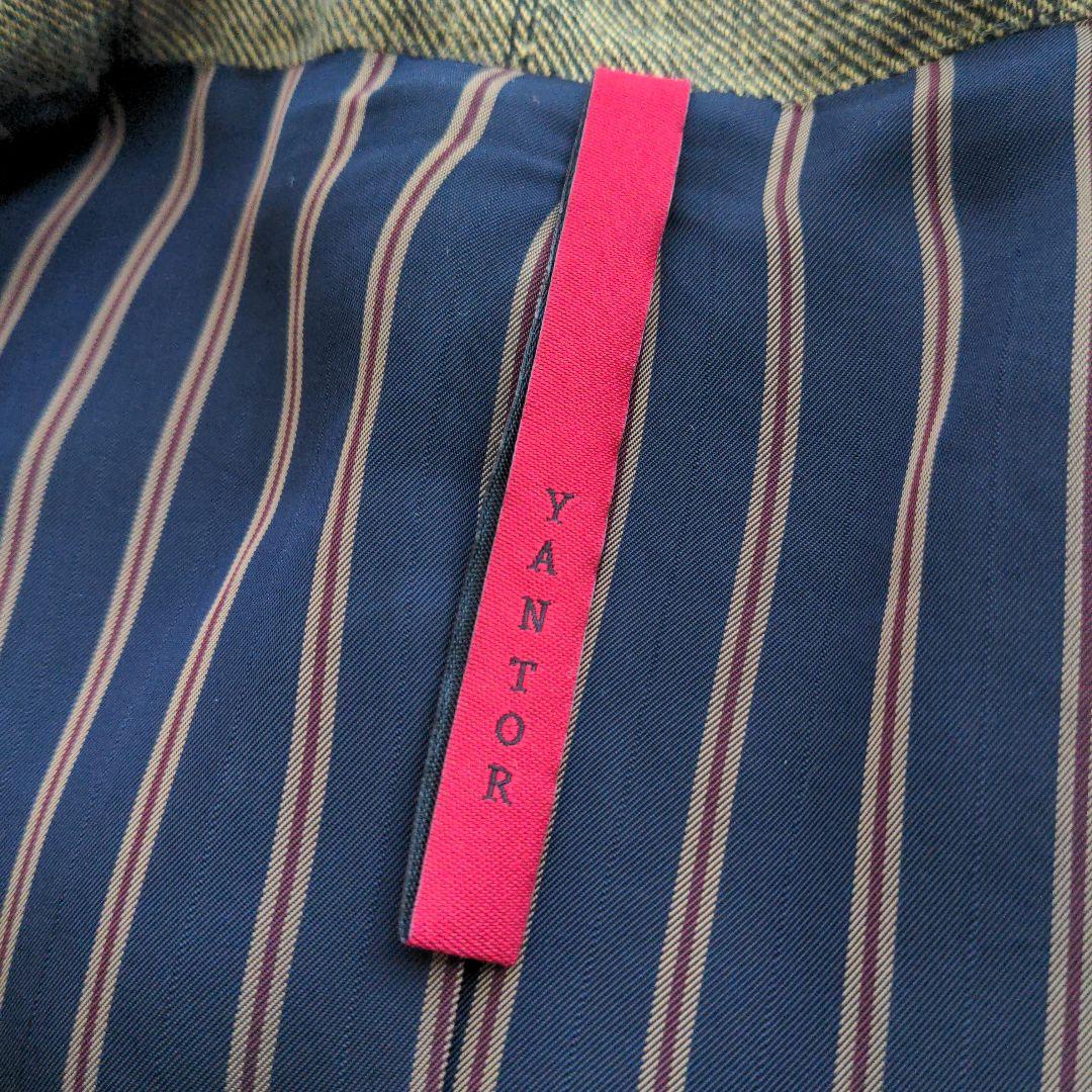 希少 YANTOR 起毛リネン 袈裟コート ストライプ裏地 15AW ヤントル