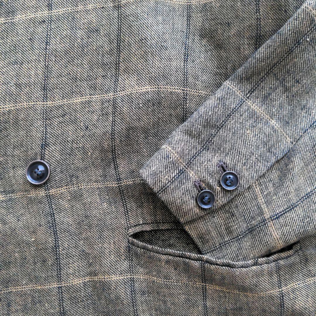 希少 YANTOR 起毛リネン 袈裟コート ストライプ裏地 15AW ヤントル