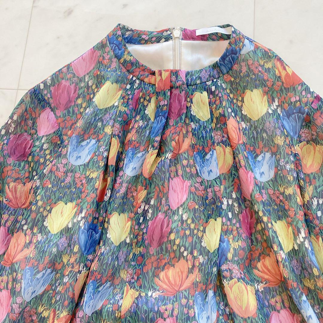 極美品　アマカ　LIBERTY AMALIA TULIPスタンドカラーブラウス