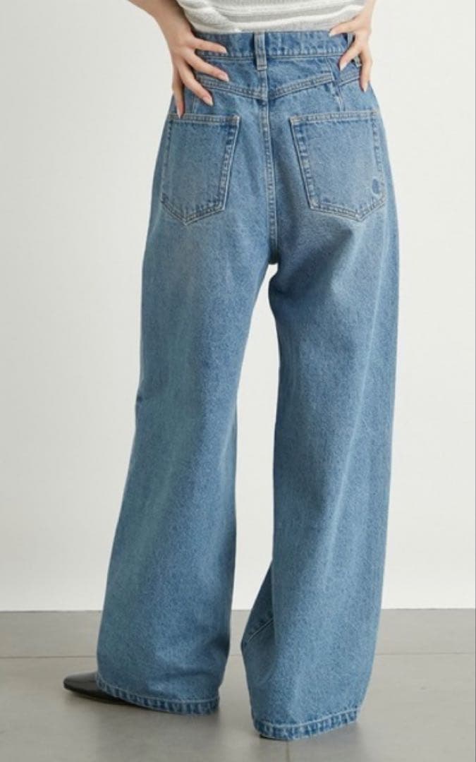 リリーブラウン　ハートビジューワイドデニムパンツ