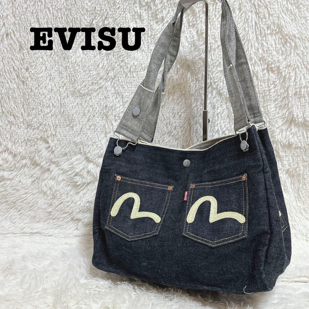 レア★ EVISU★デニム BOXトートバッグ ★TOWERTAN6 エヴィス