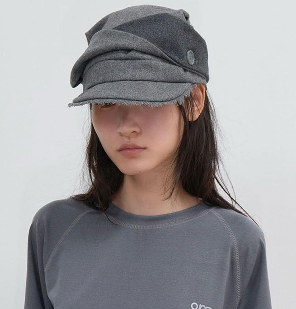 OJOS スカーフ ベール ウールキャップ グレー オホス