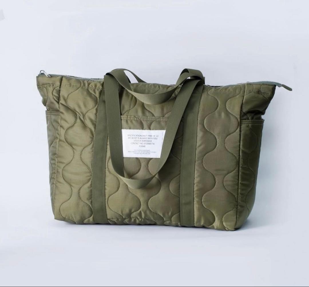 【希少】FORME キルティングトート カーキ 大