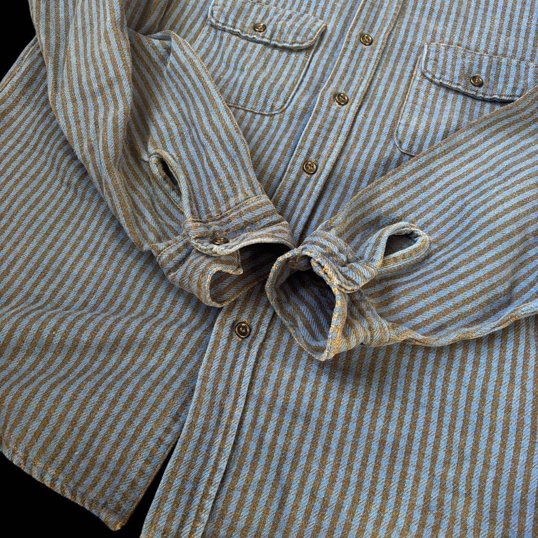 80s 90s five brother 青黒 ギンガム ヘビネル ネルシャツ