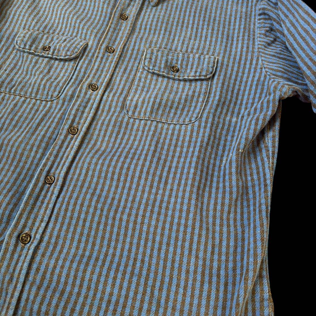 80s 90s five brother 青黒 ギンガム ヘビネル ネルシャツ