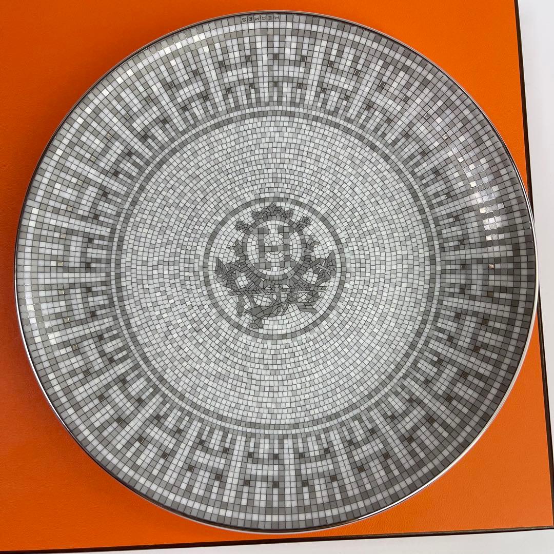 エルメス　デザートプレート 〈モザイク 24〉 プラチナ 1枚　新品未使用品