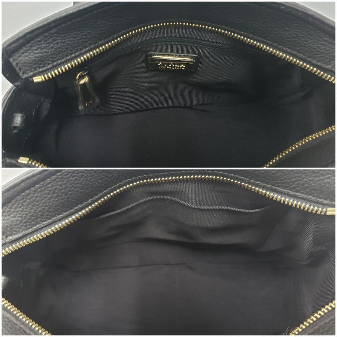 ［フルラ］2way レザーハンドバッグ　未使用品　黒　保存袋付き