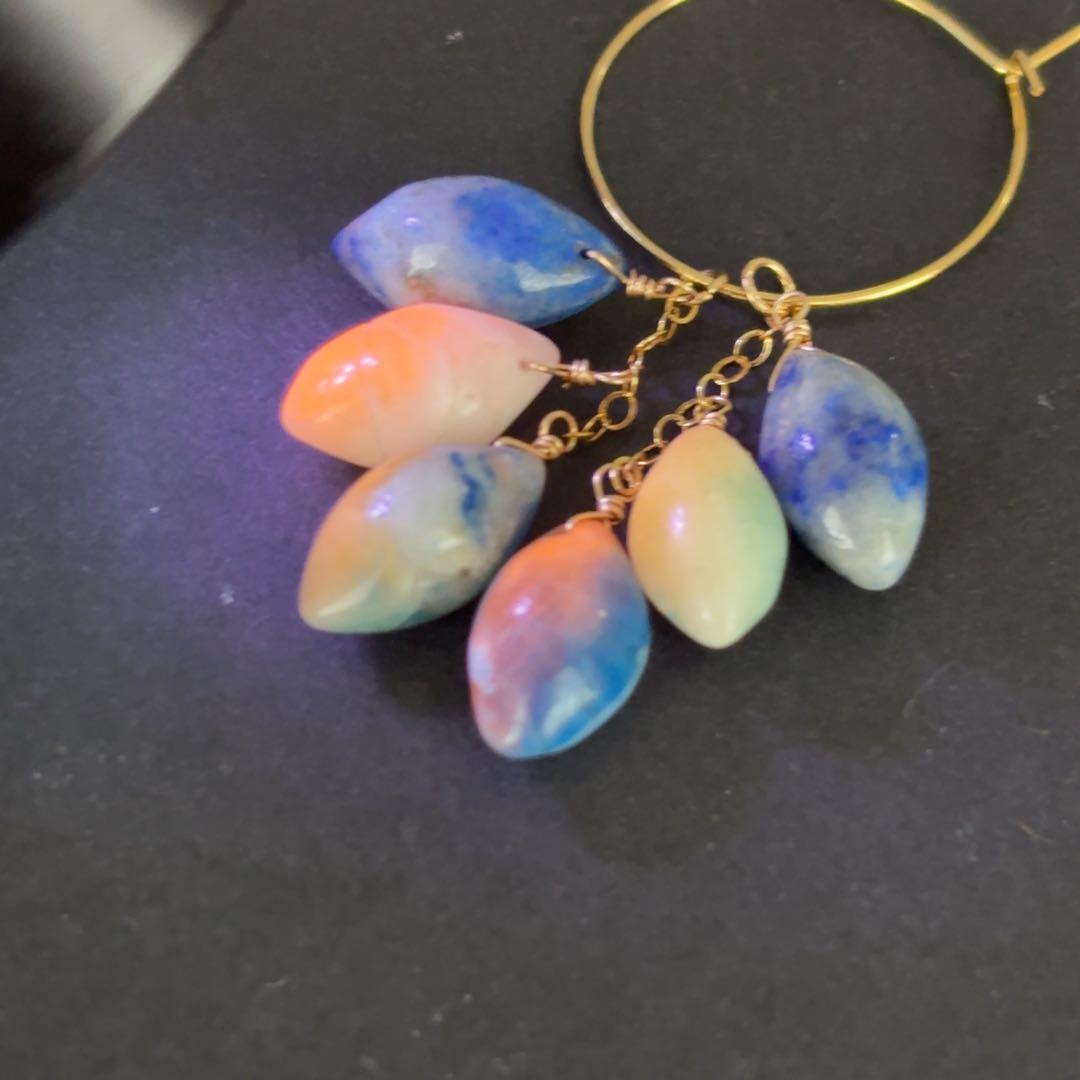 専用 アフガナイト3連ピアス R874