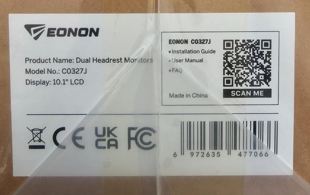 EONON DVDプレイヤー ヘッドレストモニター 2個セット 10.1インチ